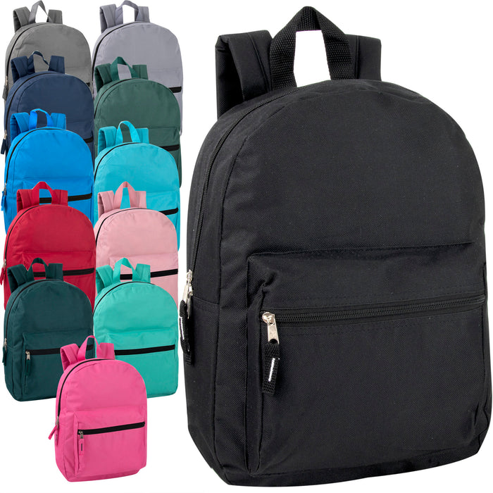 15 Inch Basic Backpack - BagsInBulk.ca