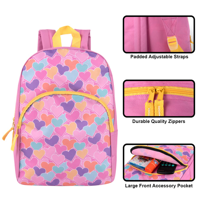 15 Inch Printed Character Backpacks - Girls Assortment - BagsInBulk.ca