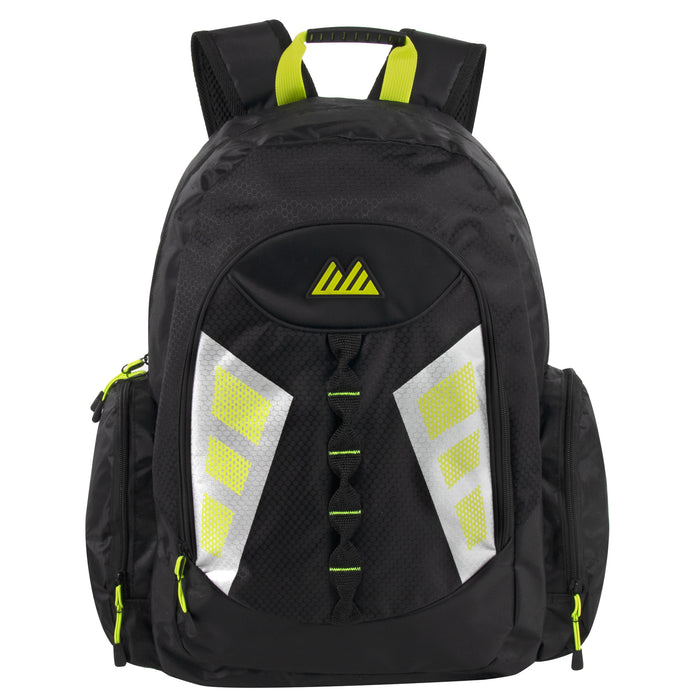 19-inch Mountain Edge Multi Pocket Backpack w Reflective Straps & Panels - BagsInBulk.ca