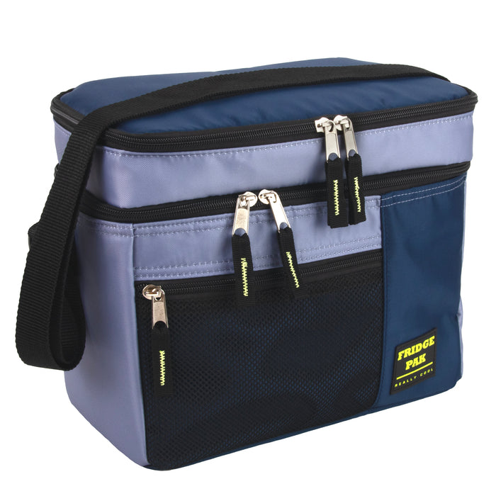 Fridge Pak 12-Can Cooler Bag With Front Mesh Pocket- 3 Colors - BagsInBulk.ca