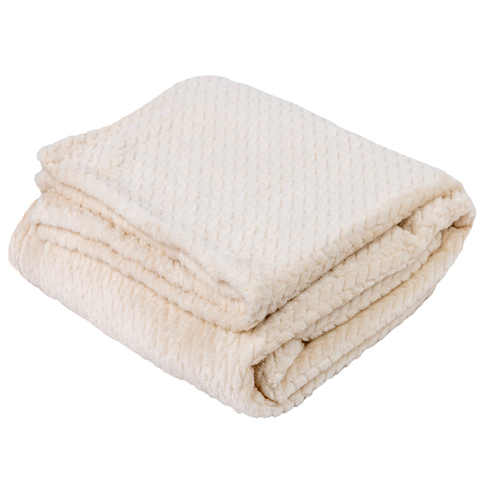 Soft Waffle Fleece Throw Blankets (250 GSM) - BagsInBulk.ca