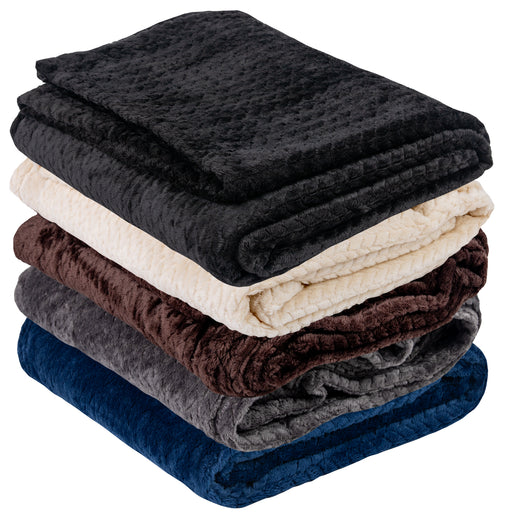 Soft Waffle Fleece Throw Blankets (250 GSM) - BagsInBulk.ca