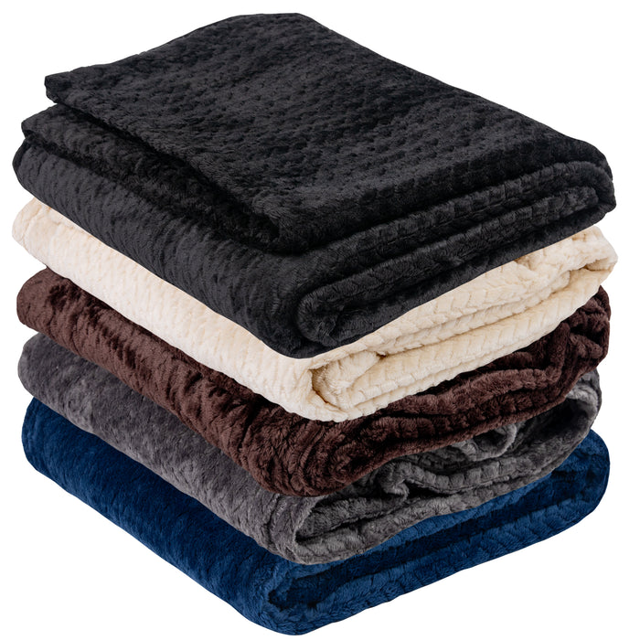 Soft Waffle Fleece Throw Blankets (250 GSM) - BagsInBulk.ca