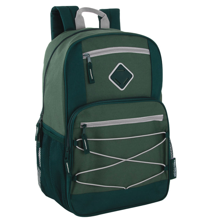 19 Inch Double Zippered Bungee Backpacks With Laptop Section - Boys - BagsInBulk.ca