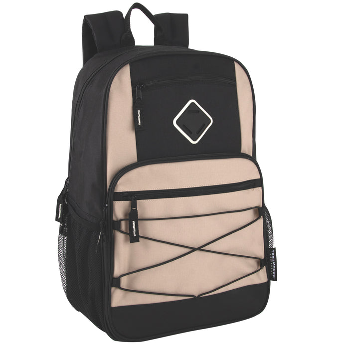 19 Inch Double Zippered Bungee Backpacks With Laptop Section - Boys - BagsInBulk.ca