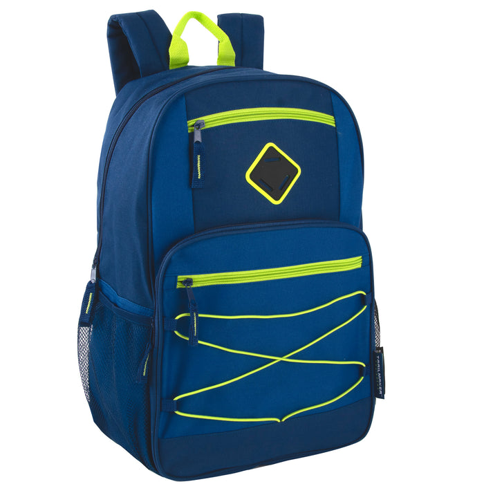 19 Inch Double Zippered Bungee Backpacks With Laptop Section - Boys - BagsInBulk.ca