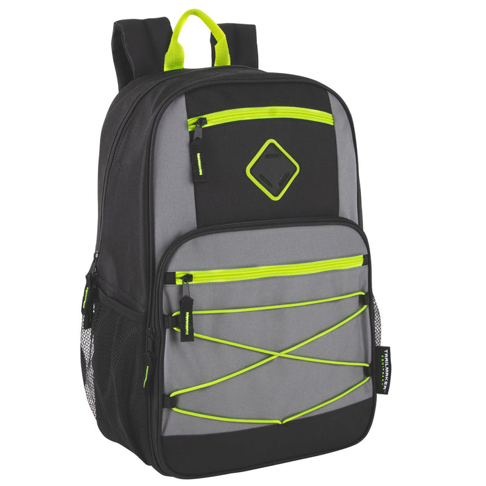19 Inch Double Zippered Bungee Backpacks With Laptop Section - Boys - BagsInBulk.ca