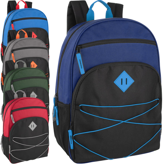 Wholesale Multi Pocket Bungee Backpack - 5 Colors - BagsInBulk.ca