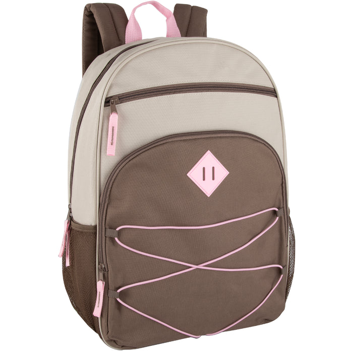 17-Inch Multi Pocket Bungee Backpack - 3 Girl Colors - BagsInBulk.ca