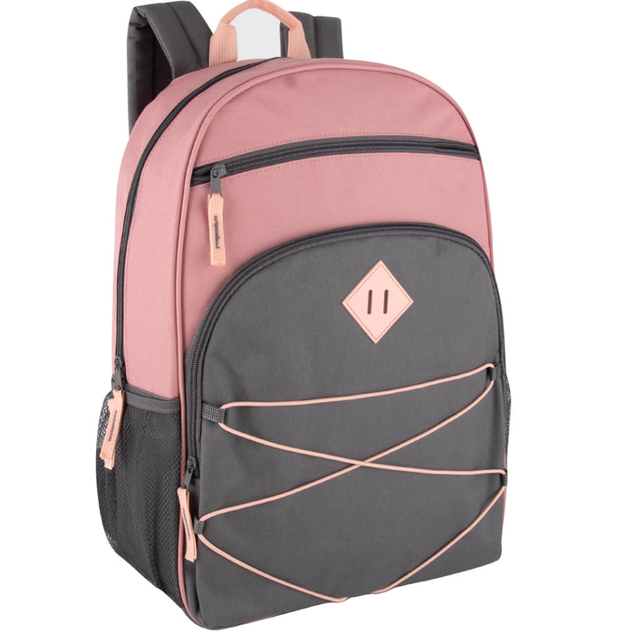17-Inch Multi Pocket Bungee Backpack - 3 Girl Colors - BagsInBulk.ca