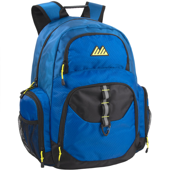 19-inch Mountain Edge Multi Pocket Daisy Chain With D Ring Backpack w Laptop Sleeve - 3 Colors - BagsInBulk.ca