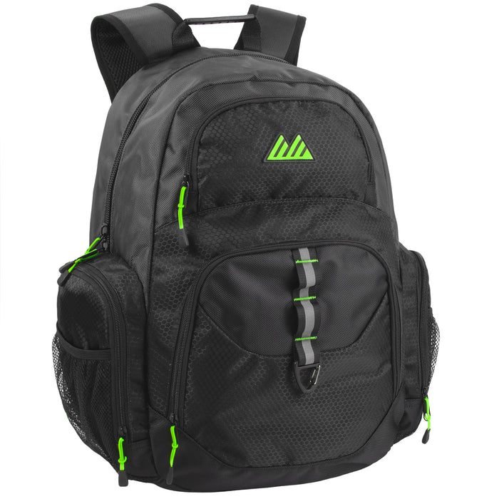 19-inch Mountain Edge Multi Pocket Daisy Chain With D Ring Backpack w Laptop Sleeve - 3 Colors - BagsInBulk.ca