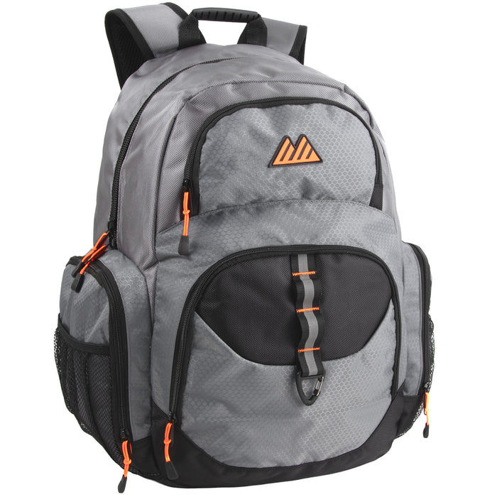 19-inch Mountain Edge Multi Pocket Daisy Chain With D Ring Backpack w Laptop Sleeve - 3 Colors - BagsInBulk.ca