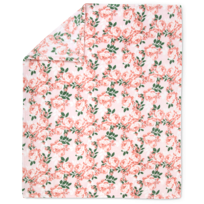 Printed Blankets 36" x 30" 2-Pack - Floral - BagsInBulk.ca