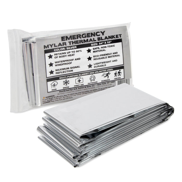 Mylar Emergency Thermal Space Blanket 84" x 52" - BagsInBulk.ca