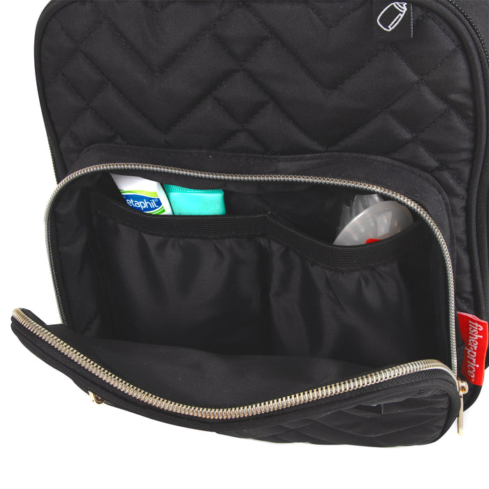 Fisher Price Quilted Cooler Baby Bottle Bag - Black - BagsInBulk.ca