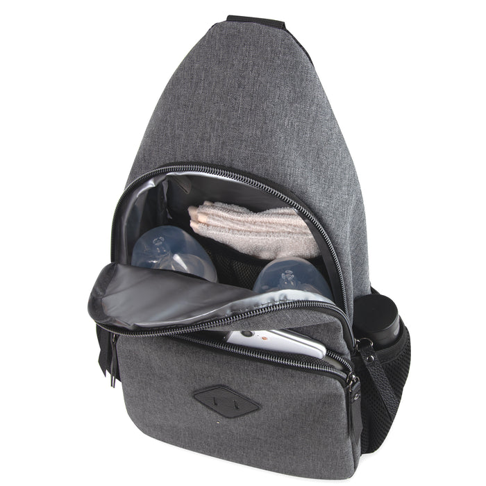 Baby Essentials Sling Pouch Diaper Bag - Grey - BagsInBulk.ca