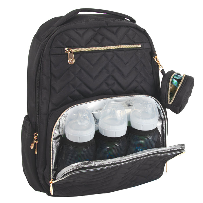 Fisher Price Morgan Diaper Backpack Bag 3-Piece Set - Black - BagsInBulk.ca