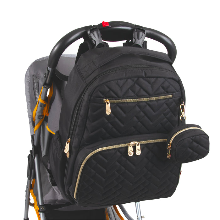 Fisher Price Morgan Diaper Backpack Bag 3-Piece Set - Black - BagsInBulk.ca