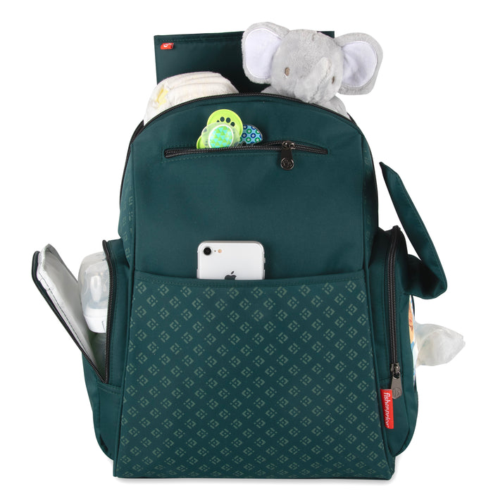 Fisher Price Gemma Diaper Backpack 2 Pc- Green - BagsInBulk.ca
