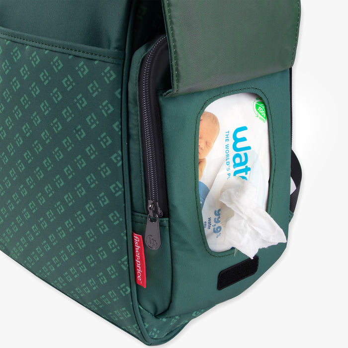 Fisher Price Gemma Diaper Backpack 2 Pc- Green - BagsInBulk.ca