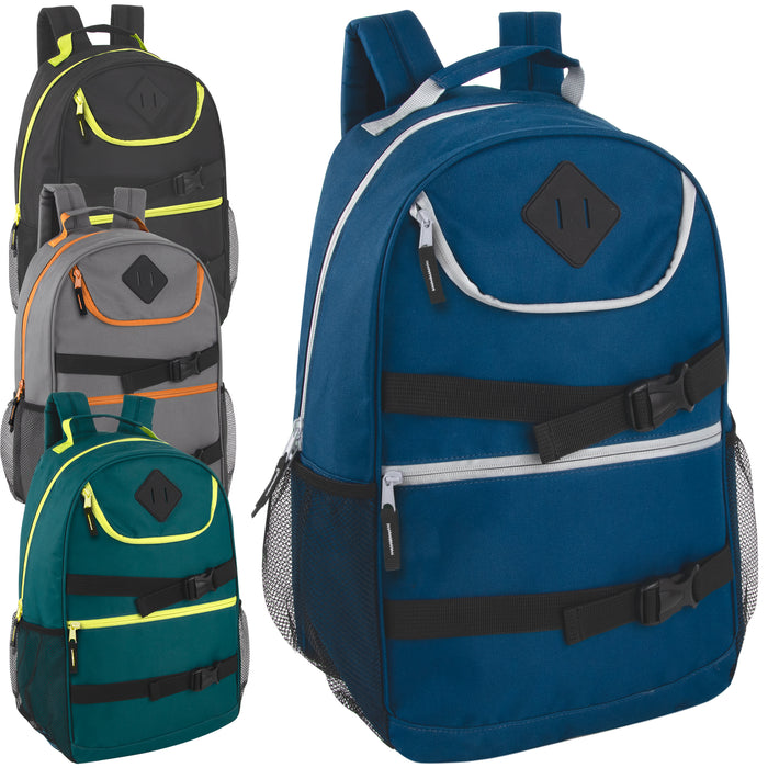 18 Inch Double Buckle Backpack - 4 Colors - BagsInBulk.ca