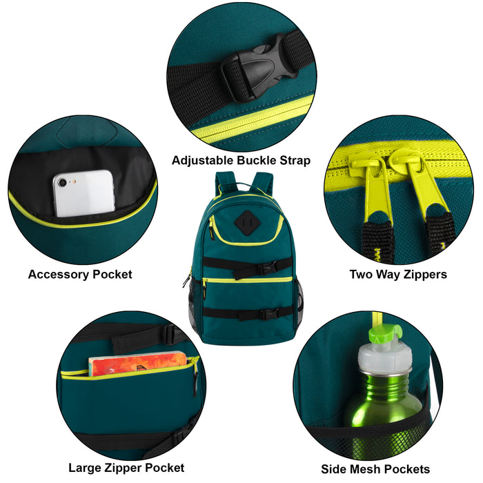 18 Inch Double Buckle Backpack - 4 Colors - BagsInBulk.ca