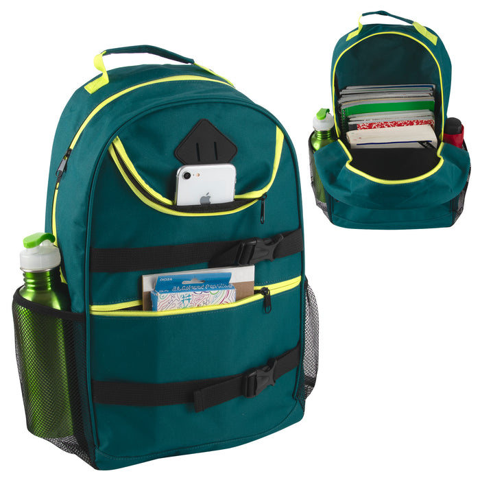 18 Inch Double Buckle Backpack - 4 Colors - BagsInBulk.ca