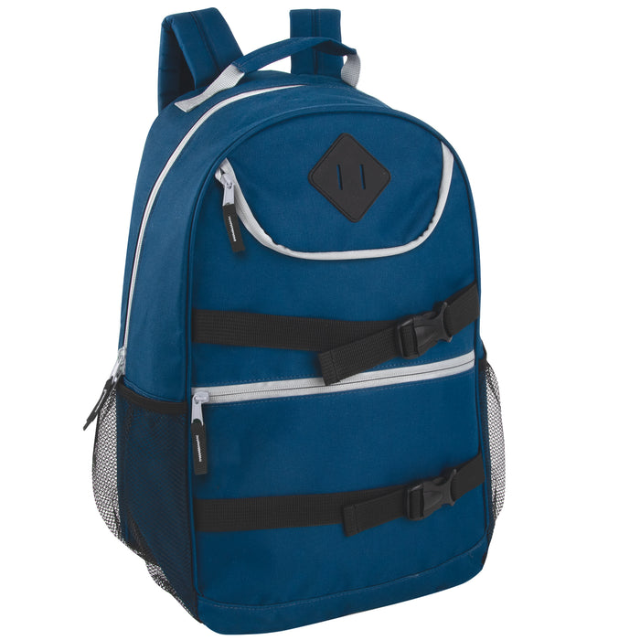 18 Inch Double Buckle Backpack - 4 Colors - BagsInBulk.ca