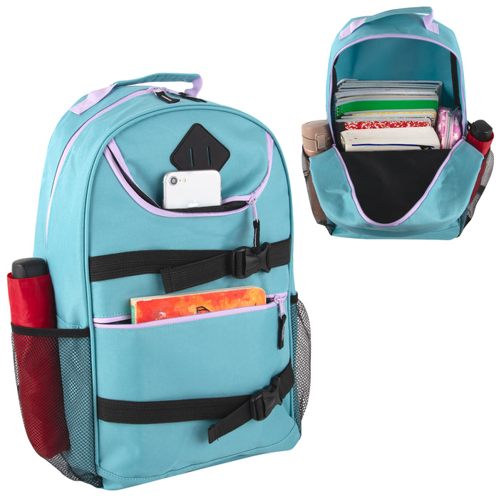 18 Inch Double Buckle Backpack - 4 Girls Colors - BagsInBulk.ca