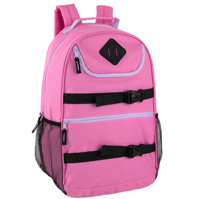 18 Inch Double Buckle Backpack - 4 Girls Colors - BagsInBulk.ca
