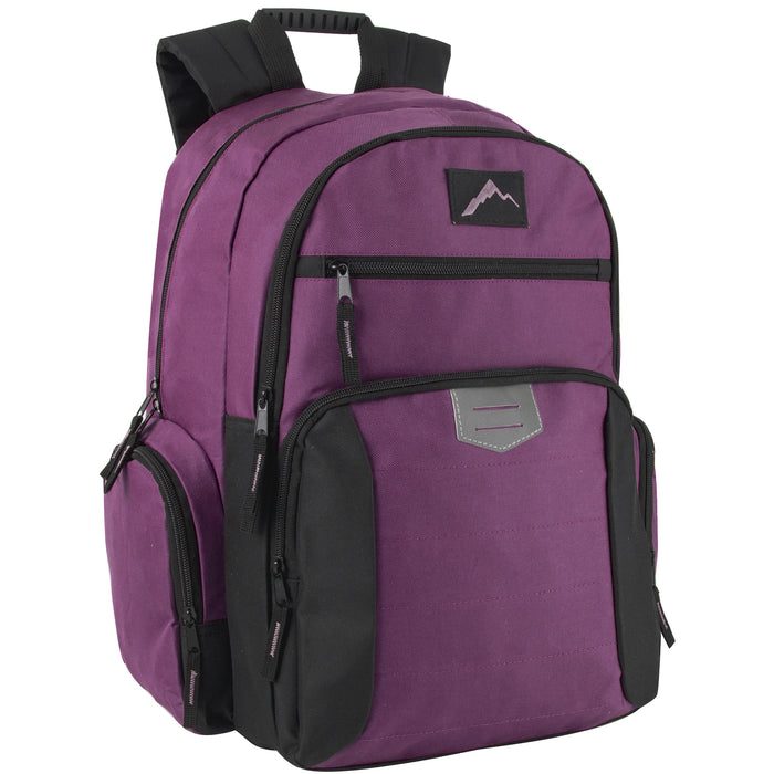 18-Inch Reflective Multi Pocket Backpack with Laptop Section - 3 Girl Colors - BagsInBulk.ca