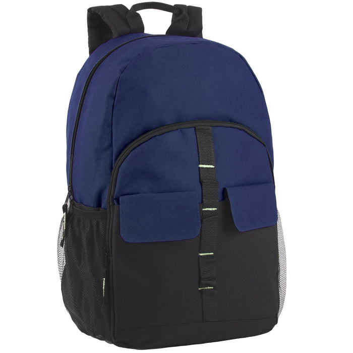 18 Inch Double Flap & Daisy Chain Backpack - 3 Colors - BagsInBulk.ca