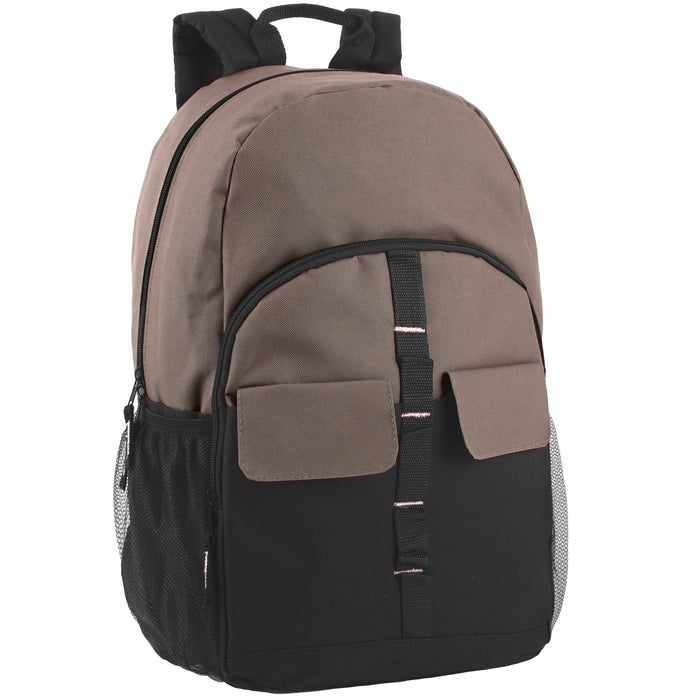 18 Inch Double Flap & Daisy Chain Backpack - 3 Colors - BagsInBulk.ca
