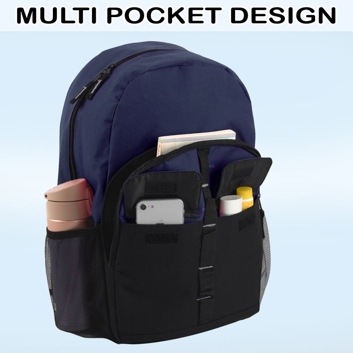 18 Inch Double Flap & Daisy Chain Backpack - 3 Colors - BagsInBulk.ca