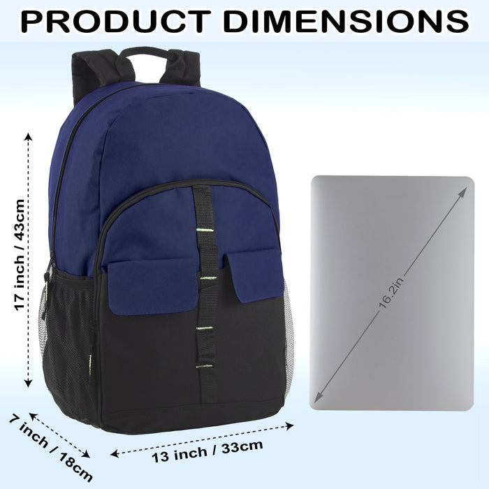 18 Inch Double Flap & Daisy Chain Backpack - 3 Colors - BagsInBulk.ca