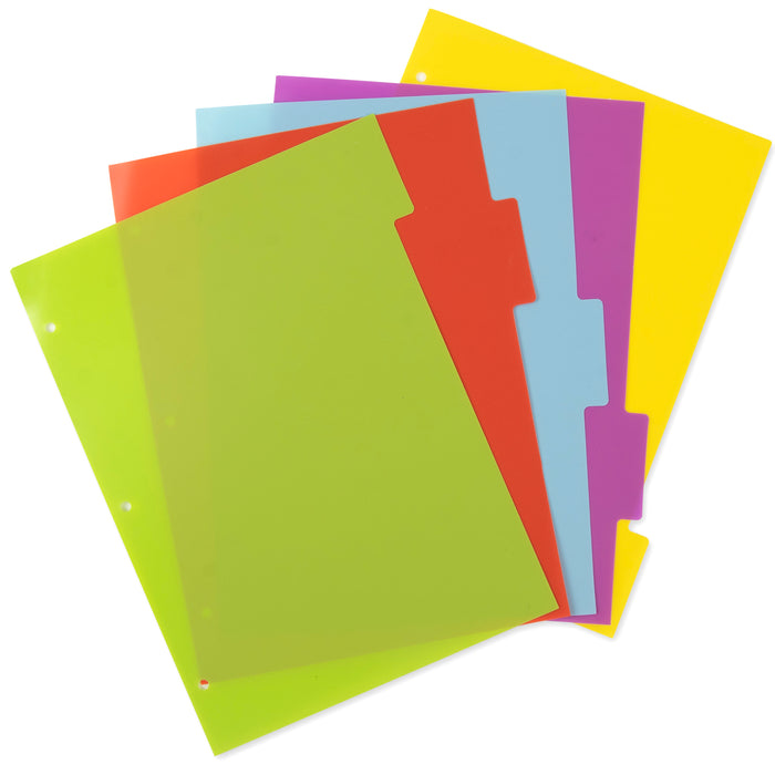 Tab Index Plastic Dividers 5-pack - BagsInBulk.ca