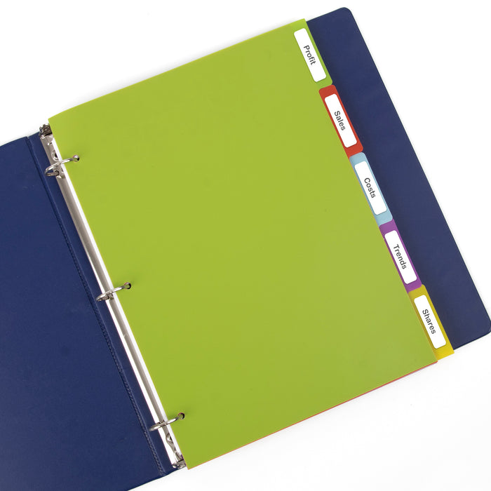 Tab Index Plastic Dividers 5-pack - BagsInBulk.ca