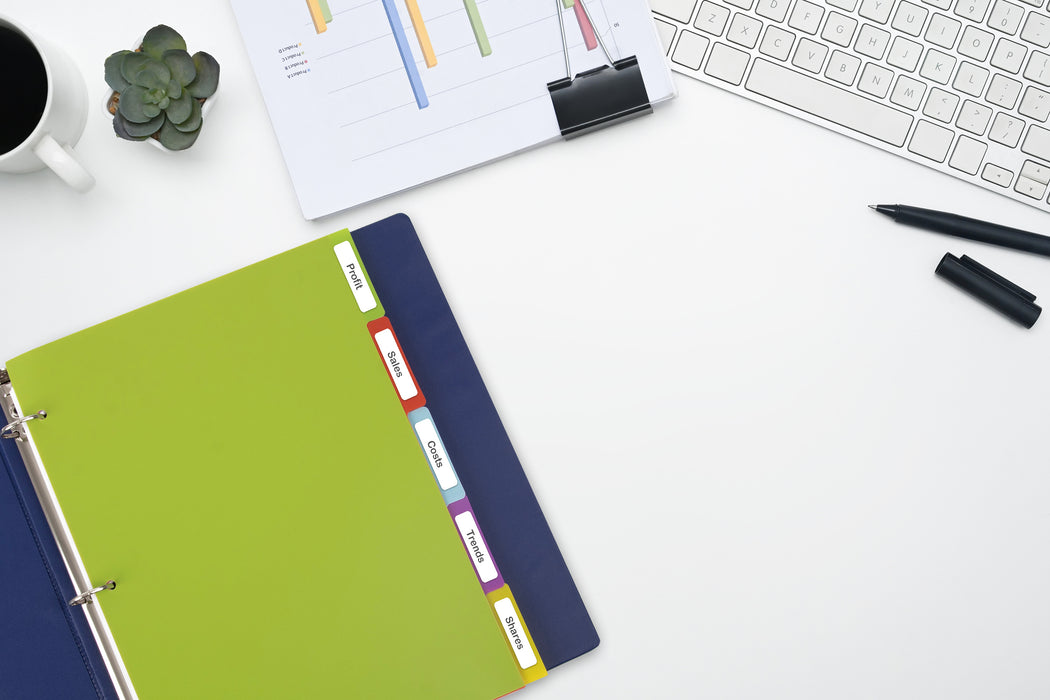 Tab Index Plastic Dividers 5-pack - BagsInBulk.ca