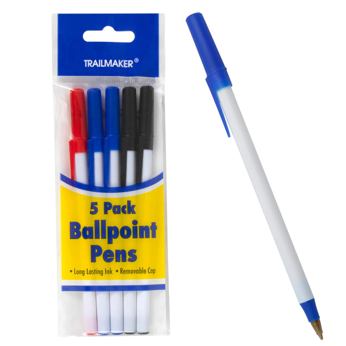 Ballpoint Pens 5-Pack - BagsInBulk.ca