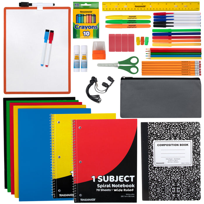 60 Piece School Supply Kit - BagsInBulk.ca