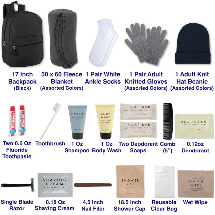 Warm Essential 20-piece Homeless Care Hygiene Kit - BagsInBulk.ca
