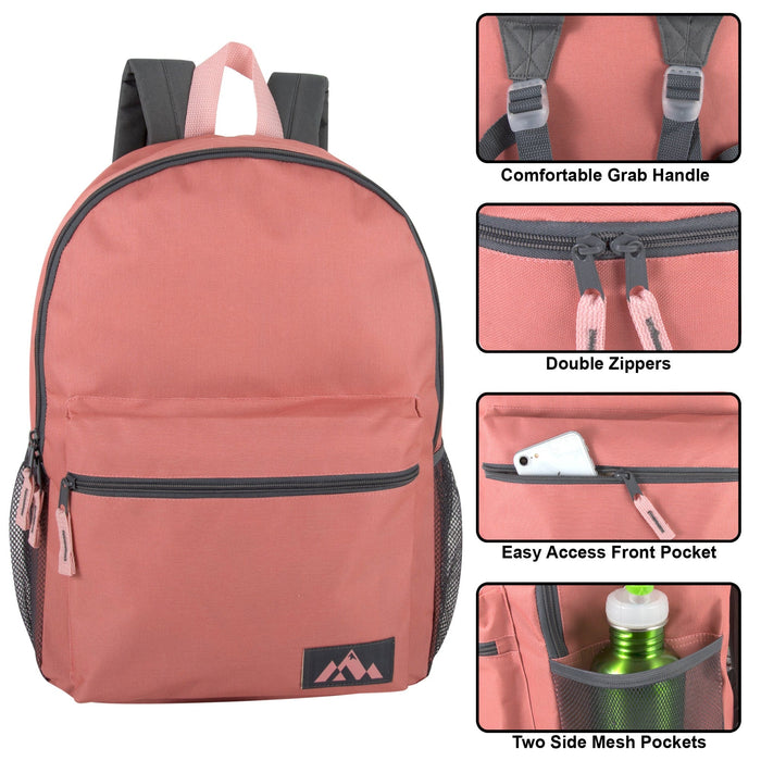 Classic 18 Inch Front Pouch Backpack - Girls 5 Colors - BagsInBulk.ca