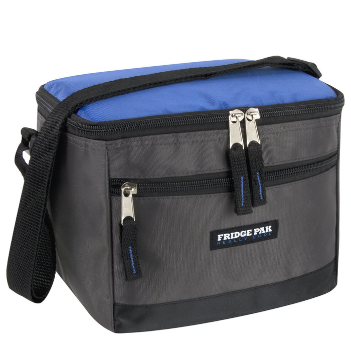 Fridge Pak 6-Can Cooler Bag With Front Zippered Pocket - BagsInBulk.ca