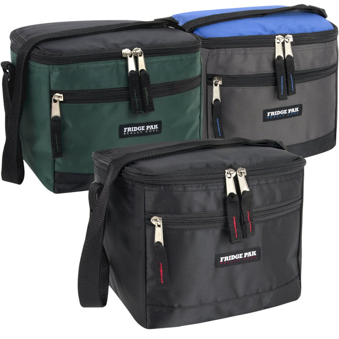 Fridge Pak 6-Can Cooler Bag With Front Zippered Pocket - BagsInBulk.ca