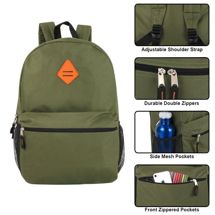 19 Inch Lash Tab Backpack w Side Mesh Pockets - Boys - BagsInBulk.ca