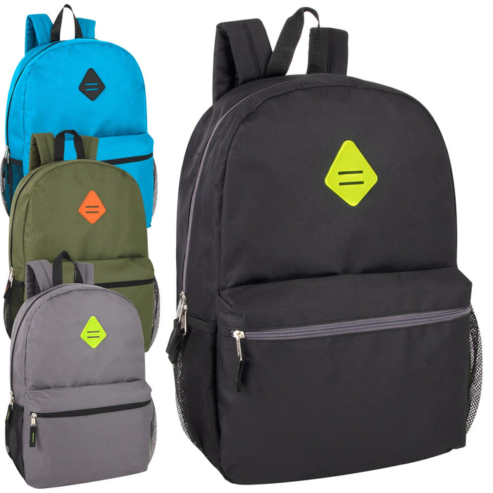 19 Inch Lash Tab Backpack w Side Mesh Pockets - Boys - BagsInBulk.ca