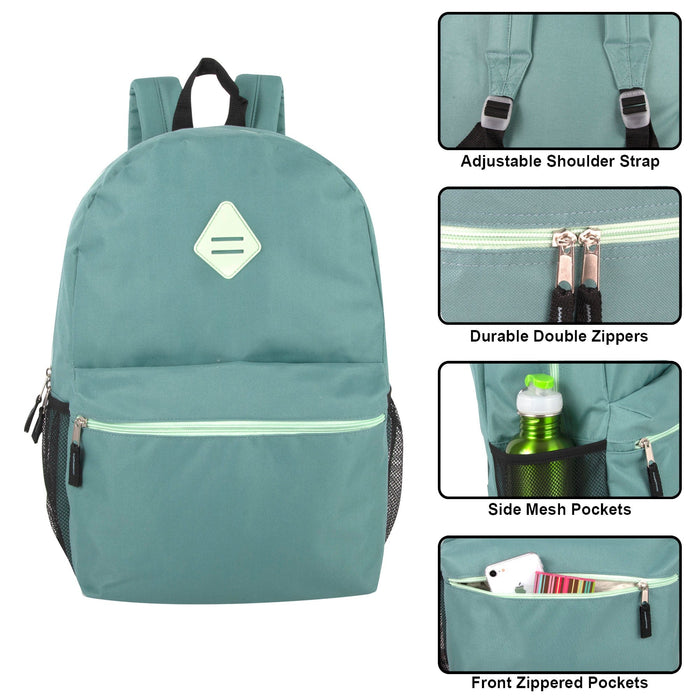 19 Inch Backpack With Side Mesh Pockets - Girls Colors - BagsInBulk.ca