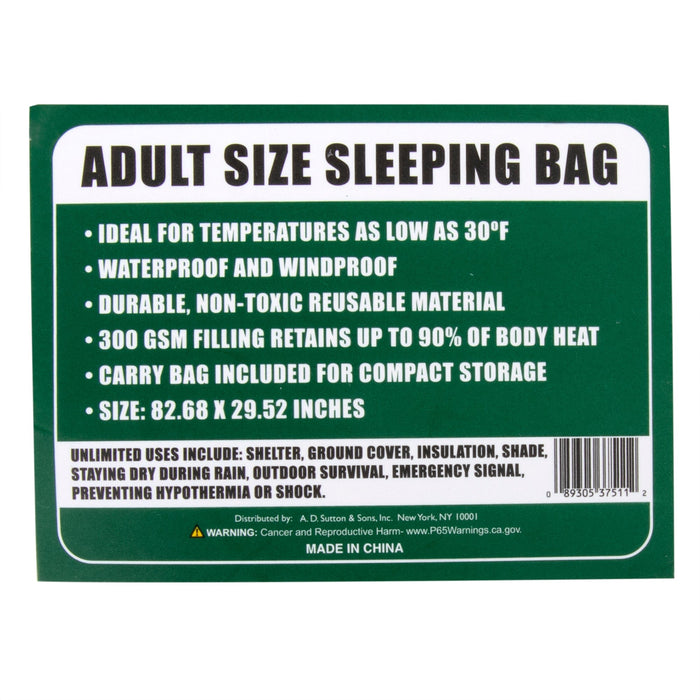 Waterproof Cold Weather Sleeping Bags (30°F/ 0°C) - BagsInBulk.ca