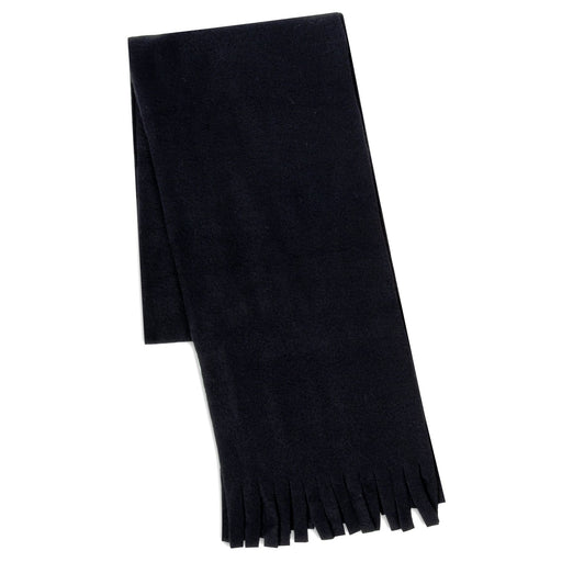 Adult Fleece Scarves 60" x 8" With Fringe - Black - BagsInBulk.ca